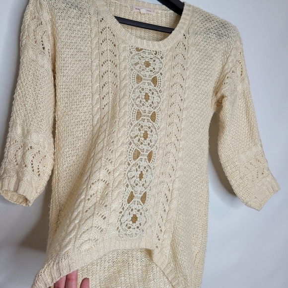 Pink Rose Lace Knit Sweater - Picture 3 of 6